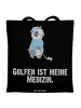 Mr. & Mrs. Panda Tragetasche Panda Golfen mit Spruch in Schwarz