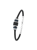 Tom Tailor Armband Edelstahl, IP Schwarz+Grau, Leder in bicolor