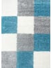KADIMA DESIGN Teppich Hochflor Karo Polypropylen Wohnzimmer Shaggy in Türkis