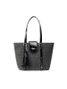 IZIA Damen Shopper Bag in Schwarz Beige