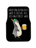 Mr. & Mrs. Panda Fahrer Autofußmatte Pinguin Bier mit Spruch in Schwarz