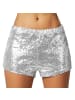 tectake Shorts mit glänzenden Pailletten, silber