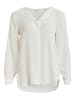 Vila Schlichte Langarm Business Bluse mit V-Ausschnitt VILUCY in Weiß