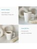 Intirilife Kaffee Tee Tasse 400 ml mit gerilltem Muster Becher mit Henkel in Weiß