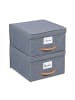 relaxdays 2 x Aufbewahrungsbox in Grau - (B)30 x (H)16 x (T)32,5 cm
