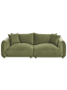 Beliani 3-Sitzer Sofa LUVOS in Grün/Braun - (W) 220 x (H) 75 x (L) 104 cm