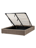 Beliani Doppelbett DINAN in Beige/Schwarz - (W) 149 x (H) 31 x (L) 214 cm