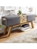 FineBuy Sitzbänk in Grau / Stoff / 120x30x56
