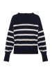 VINAJA Women Sweater in Marine Wollweiss
