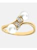 Diamant L'éternel Ring aus 375 Gelbgold mit Diamant mit Perle