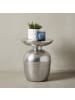 KADIMA DESIGN Beistelltisch Orient | Hammerschlag-Look, Aluminium, Robust in Silber