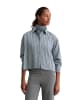 Marc O'Polo Crinkle-Streifenbluse relaxed cropped in Medium Blue