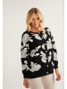 Usha Damen Strickjacke Mit Perlen in Schwarz Weiss