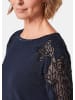 GOLDNER Halbarmshirt mit transparenten Details in mitternachtsblau