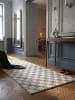 KADIMA DESIGN Kurzflor-Teppich waschbar AFTON Schachbrettmuster gewebt Flur in Natur-Blau