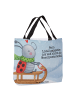 Mr. & Mrs. Panda Shopper Tasche Smörle Rodeln Design mit Spruch in Weiß