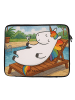 Mr. & Mrs. Panda Laptop Tasche Einhorn Blümchentail Design ohne Spruch in Weiß