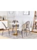 Beliani Esszimmertisch BOCA in Weiß/Gold - (W) 90 x (H) 74 x (L) 90 cm