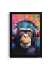 MuchoWow Poster mit Leiste Bunte Schimpanse  (BxH)