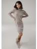 Laura Scott Strickkleid in taupe-melange