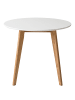 home24 home24 Esstisch (1er Set) - Weiß - MDF & Massivholz Esche - 90.0 x 90.0 cm in Weiß