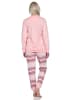 NORMANN Pyjama lang Bündchen und gestreifter Hose - 81605 in rosa