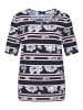 GOLDNER Kurzgröße:  Shirt Shirt in marine / weiß / altrosé / gemustert