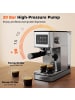 COSTWAY Kaffeemaschine mit Milchaufschäumer 20 Bar in Silber