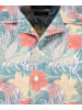 Ragman Softknit-Hemd mit Tropical-Print, kurzarm in Mehrfarbig