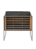 home24 home24 Gartensessel - Webstoff / Teak massiv / Edelstahl - Hellgrau - 83 x 74 x 70 cm in Anthrazit