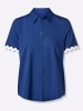 Sieh an! Kurzarm-Bluse in royalblau-weiß