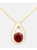 Diamant L'éternel Halskette mit Anhänger aus 375 Gelbgold mit Granat