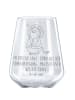 Mr. & Mrs. Panda Glas für Rotwein Löwe Astrologie mit Spruch in Transparent