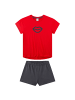 Sanetta Pyjama 1er Pack in Schwarz/Rot