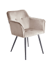 Beliani 2er-Set Esszimmerstuhl JASMIN in Beige/Schwarz