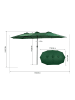 ABRIHOME Doppelseitiger Sonnenschirm in Grün 450 cm rechteckig mit Kurbel