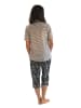 NORMANN Capri Pyjama kurzarm Oberteil gestreift - 44585 in creme