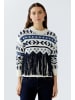 Oui Pullover in white blue