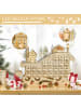 HOMCOM Weihnachts-Adventskalender-45B x 10T x 31H cm-Naturholz