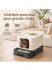 Feandrea Katzenklo Boxal in Beige-Schwarz - (B)42.5 x (H)37.8 x (T)54.3 cm