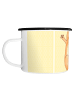 Mr. & Mrs. Panda XL Emaille Tasse Katze Umarmen ohne Spruch in Gelb Pastell