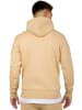 Reichstadt Herren Regular Fit Hoodie Marken-Stick in Beige