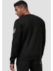 EGOMAXX Sweatshirt Pullover ohne Kapuze mit Armtasche in Schwarz