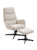 HOMCOM Relaxsessel mit Hocker in Beige 75L x 66B x 99H cm