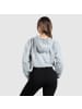 SMILODOX Crop Hoodie Abby in Grau Melange