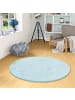 Pergamon Fellteppich Luxus Super Soft Plush Rund in Türkis