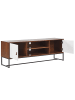 Beliani TV-Möbel NUEVA in Weiß/Braun/Schwarz - (W) 150 x (H) 55 x (L) 40 cm