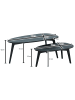 KADIMA DESIGN Design Couchtisch 2er Set Mango Massivholz Wohnzimmertisch in Schwarz