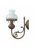 Licht-Erlebnisse Wandlampe (B)12.5 x (H)26 cm in Bronze Antik matt Weiß