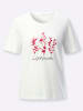 WITT WEIDEN Kurzarmshirt in ecru-erdbeere-bedruckt